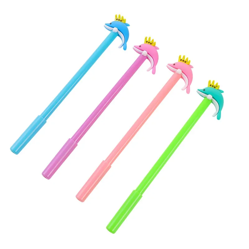 20Pcs creative crown dolphin gender-neutral pen, cute student stationery office supplies