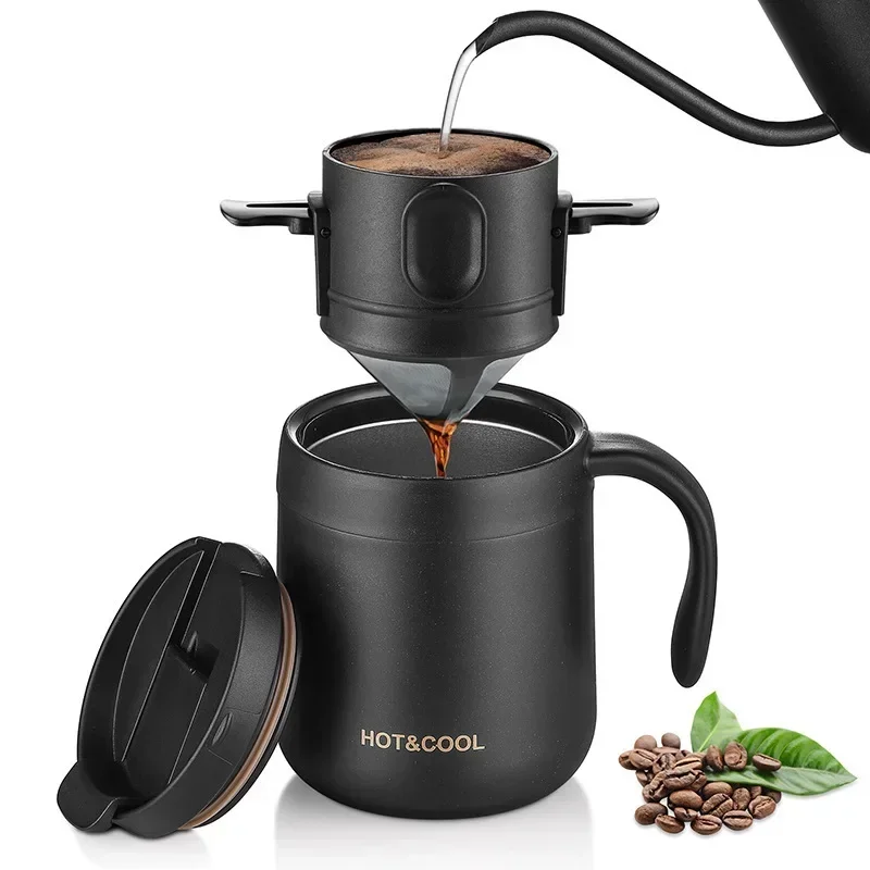 

Portable Coffee Brewing Set Hand Cranked Coffee Machine Coffee Filtercoffee Insulated Cup Travel Outdoor Home Simple Operation