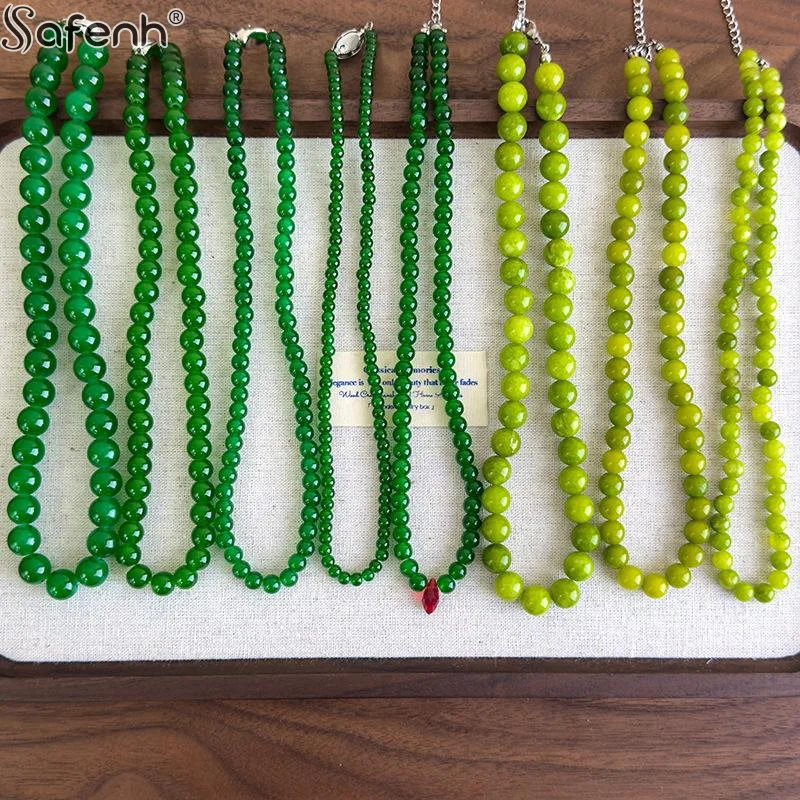 1 قطعة الصيف الأخضر اليدوية مطرز المختنق قلادة ضوء تصميم فاخر سلسلة الترقوة مجوهرات 2026 الإكسسوارات #3