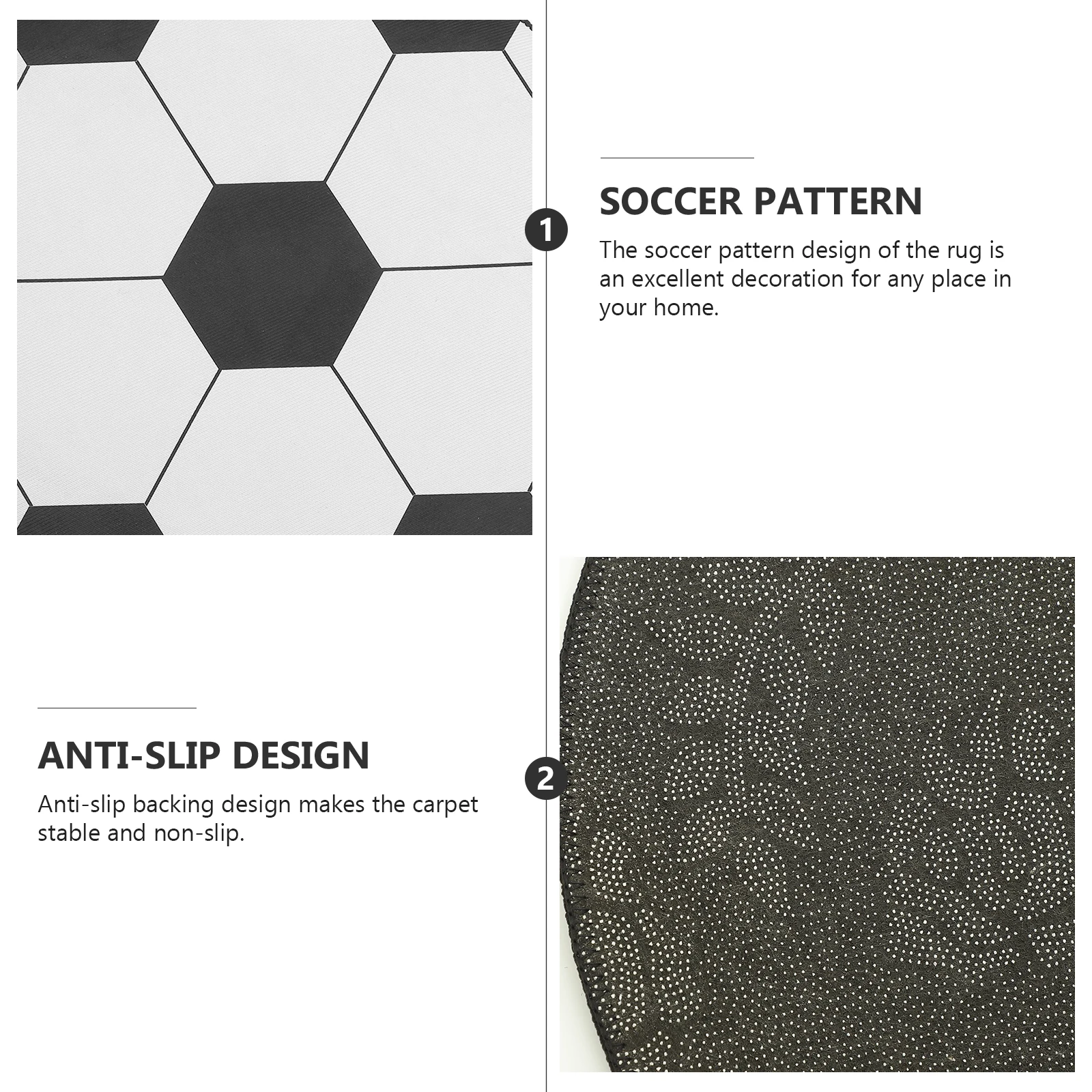 

Football Pattern Round Carpet for Living Room Floor Protective Mat Chair Rug Soccer Design Decorative Room Mat