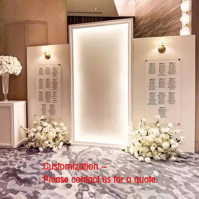 

custom.ZKAI Elegant White Acrylic Name Chart Welcome Sing Seatting List Wall with Bell Wedding Decoration Event