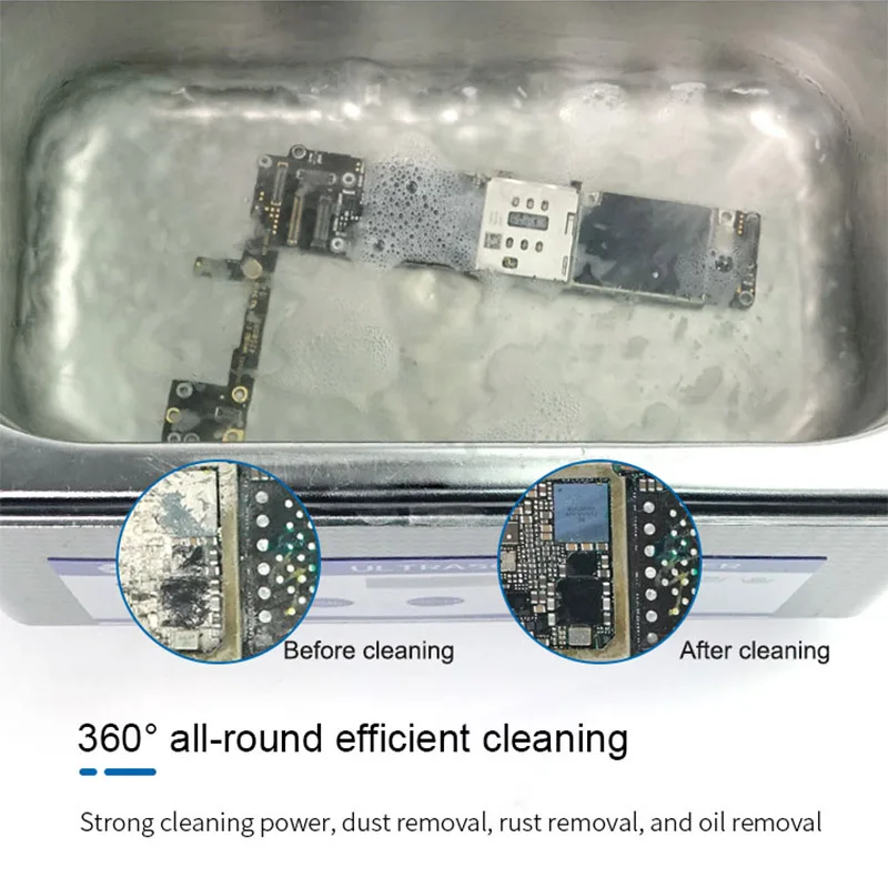 Sunshine SS-6508T 800ml Digital Ultrasonic Cleaner Stainless Steel Motherboard Cleaning Portable Cleaning Machine