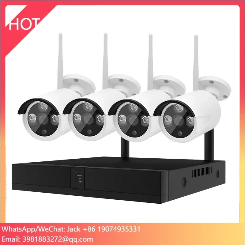

Rscamtom 4CH CCTV Audio FHD 3MP Outdoor Wifi NVR Kit Motion Detection IP Camera Night Vision Security Camera System