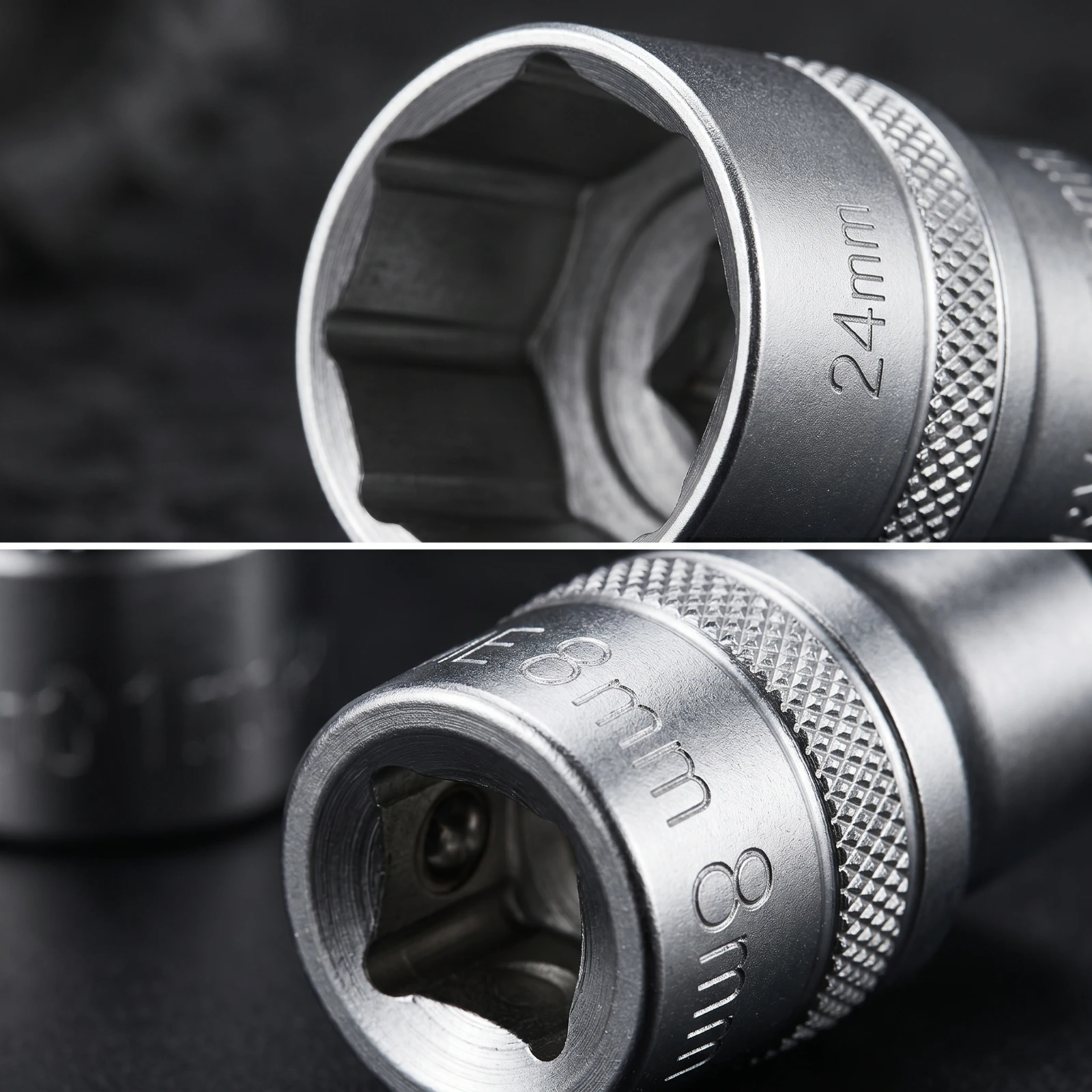 16 Pieces Hex Socket Head with Knurled Grip Deep Hex Socket Tool Long-Lasting Precision for Mechanics, Workshop, Garage