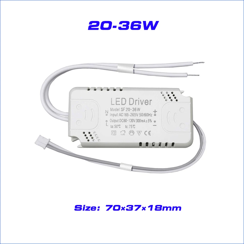 LED Driver Adapter For LED Lighting AC165-265V Non-Isolating Transformer For LED Ceiling Light Replacement Power 8-80W 220mA