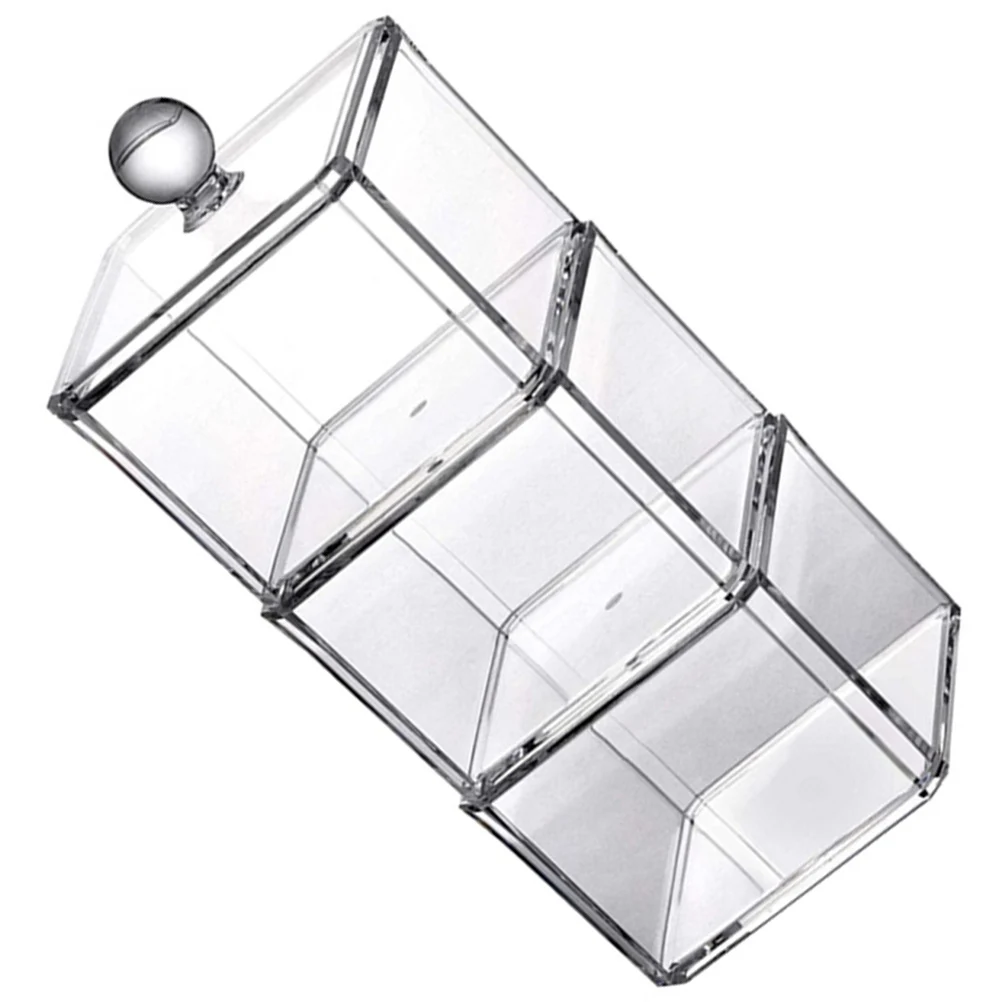 

1 set 1 Set Transparent Cotton Pad Container With Lid Makeup Swabs Storage Box Organizer For Toothpicks Tools Household