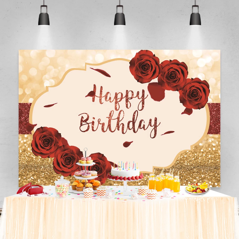 Laeacco Golden Happy 18th Birthday Party เบียร์จุดฉลองโปสเตอร์ภาพพื้นหลังการถ่ายภาพแบบกำหนดเองแบนเนอร์ฉากหลัง Props