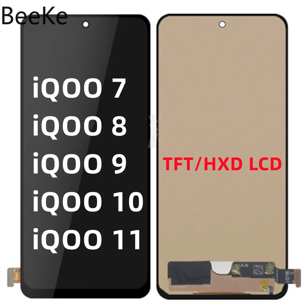 LCD Screen TFT For Vivo iQOO 7 8 9 10 11 12 Pro 5G LCD Display Touch Digitizer Assembly Panel Replacement Parts