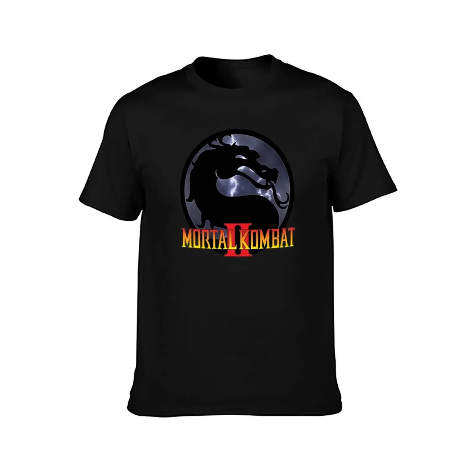 Mortal Kombat II T-Shirt, Summer Casual Cotton Tee, Oversized Streetwear Tops, Vintage Graphic Print, Loose Fit Short Sleeve