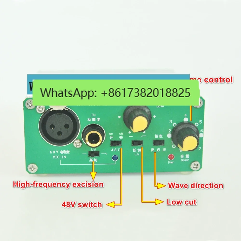 48V power supply, dynamic capacitor microphone preamplifier board, double balanced Xlr large three core 6.5 input
