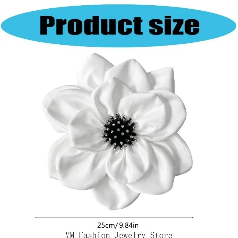 D0UB Elegant Rhinestones Flower Patches for Evening Gown Banquets Dress Sewing On Applique for Handcraft Project Clothing Bag