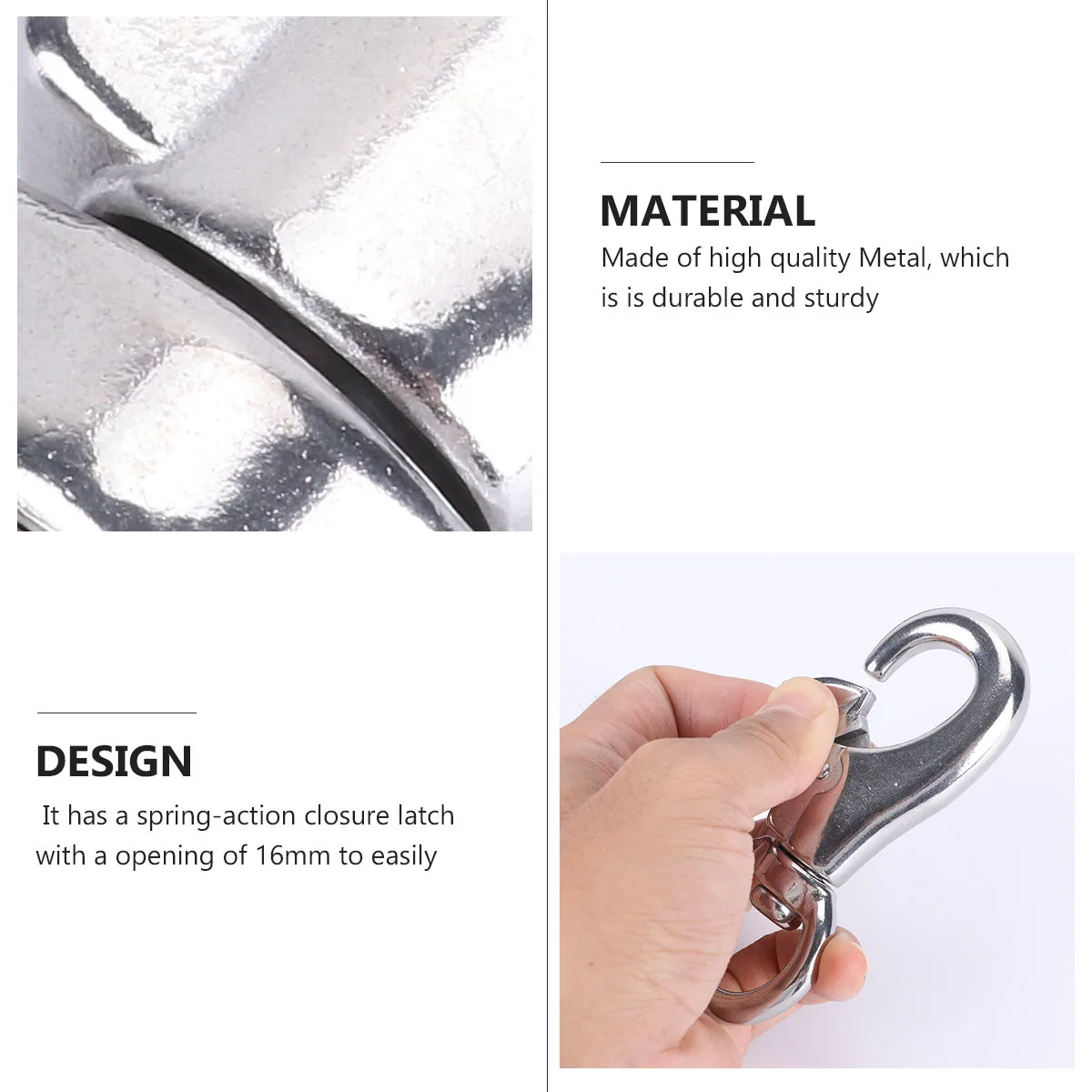 

102Mm Swivel Hook Snap 360 Degree Metal Rotation Hook For Hammock Chair Outdoor Indoor Use Silver 300Kg Weight Jewelry
