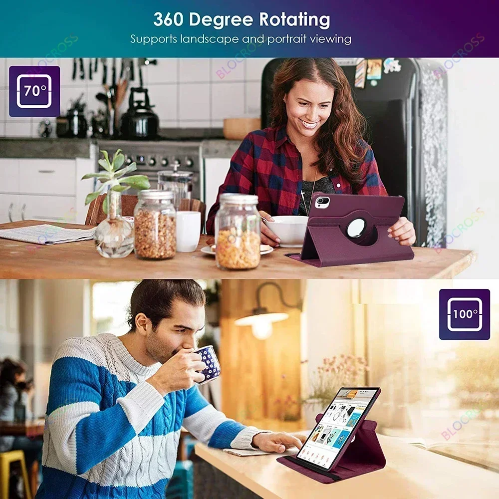 Rotating Case for Xiaomi Pad 5/Pad 6 11" Redmi Pad 10.6" Redmi Pad SE 11",PU Leather Stand Magnetic Protective Cover Funda