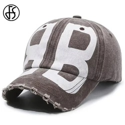 FS Streetwear gorra de béisbol de Hip Hop con estampado de letras grandes para Hombre, Gorras Vintage de marca para mujer, sombreros de camionero grises y marrones, Gorras para Hombre 2024