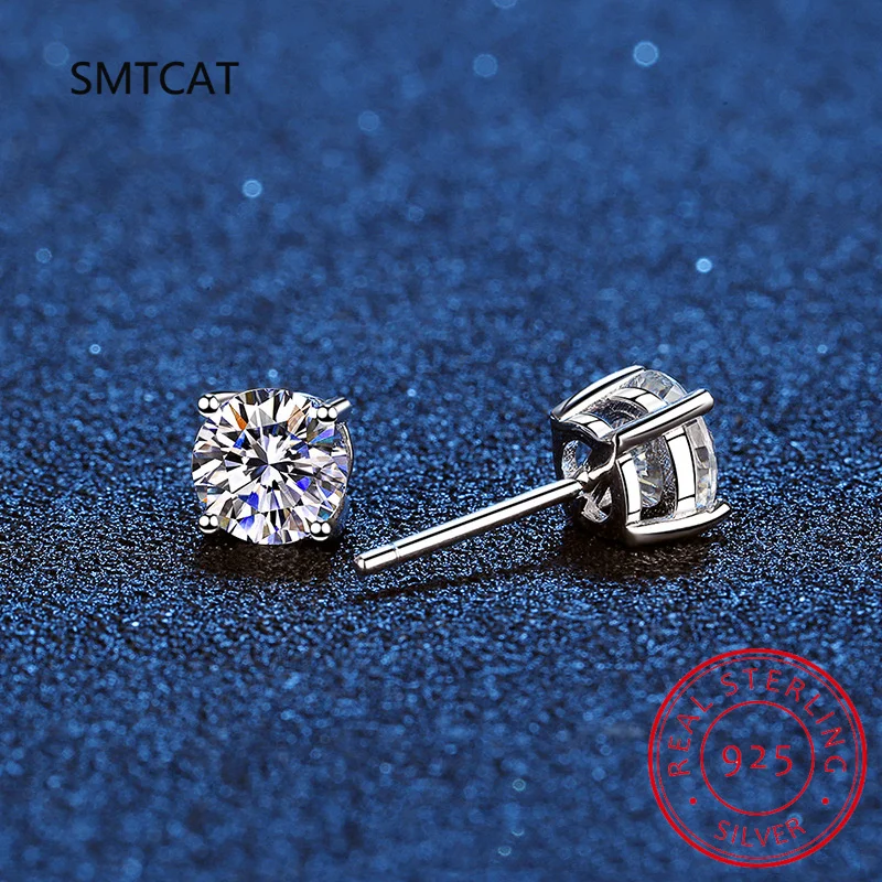 0.1-3CT Test Passed Moissanite Studs Earrings for Men Women S925 Silver Platinum Plated Bride Wedding Diamond Studs GRA