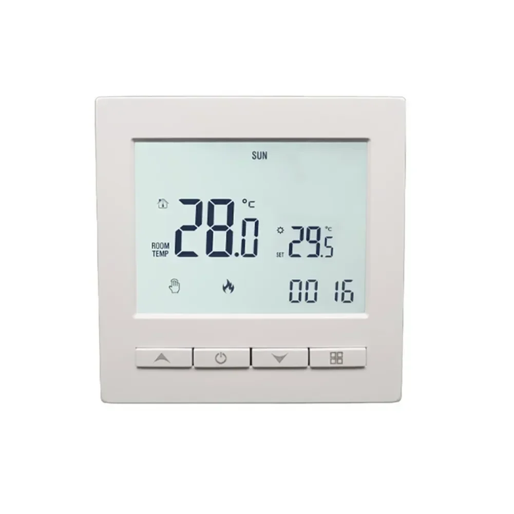 

Floor Heating System Digital Thermostat Energy Management 8.6*8.6*4cm Child Lock Thermostat For Safety Thermostat