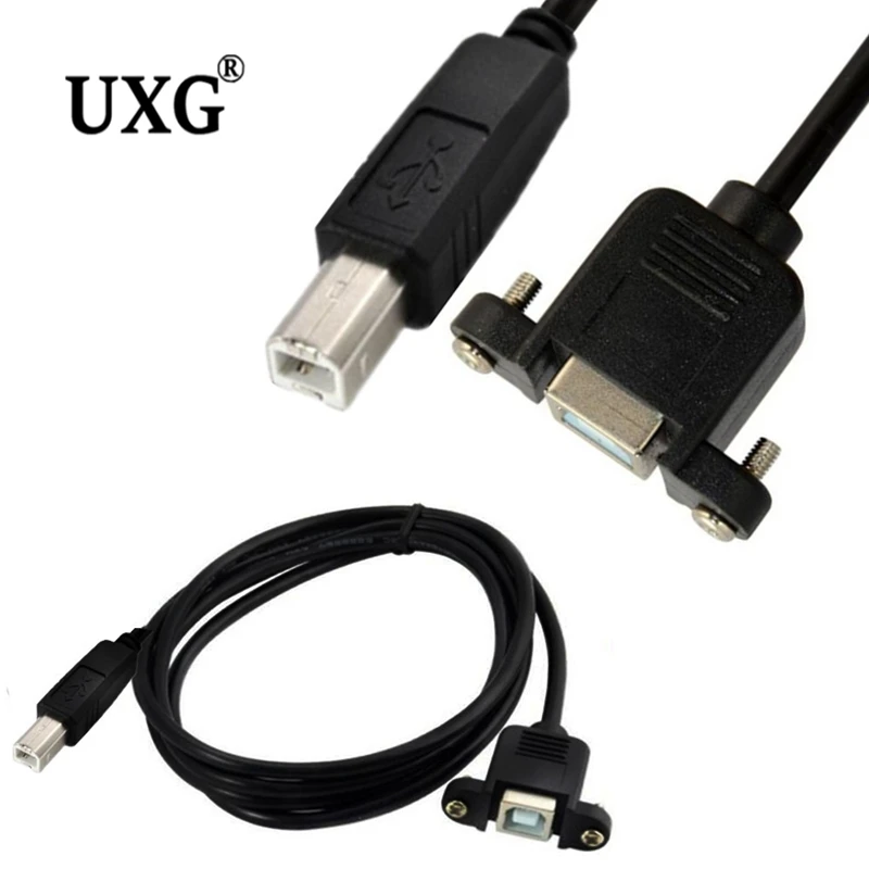 USB 2.0 B Male/B Female Ear USB Printing Connection Cable B Male To B Female Screw Hole Fixation 0.25m 0.5m 1m 1.5m