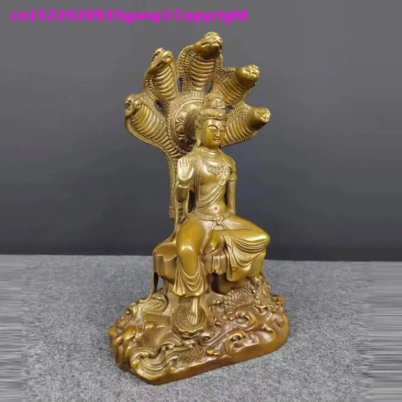 Vintage figure of Buddha bronze Decorative buddha Statue Nagarjuna Bodhisattva buddha statue Buddhist family offer sacrifices - view 2