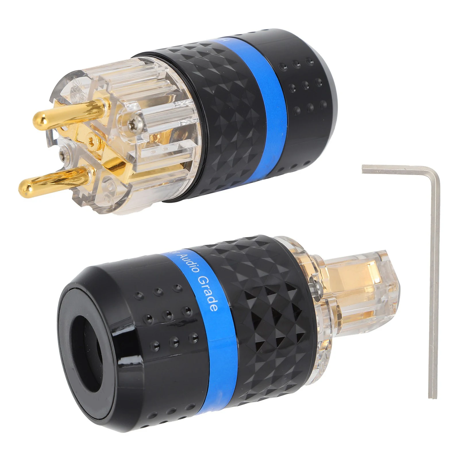 Professional Pure Copper Rhodium-Plated High Conductivity Audio Power Plug for HIFI Audio Power Cable Audio Equipment Connection