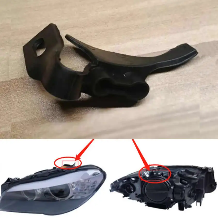 

Для BMW 5 серии F07 F10 F18 2011-2017 комплект для ремонта фар автомобиля, защитное кольцо для деталей фар, черный пластиковый кронштейн