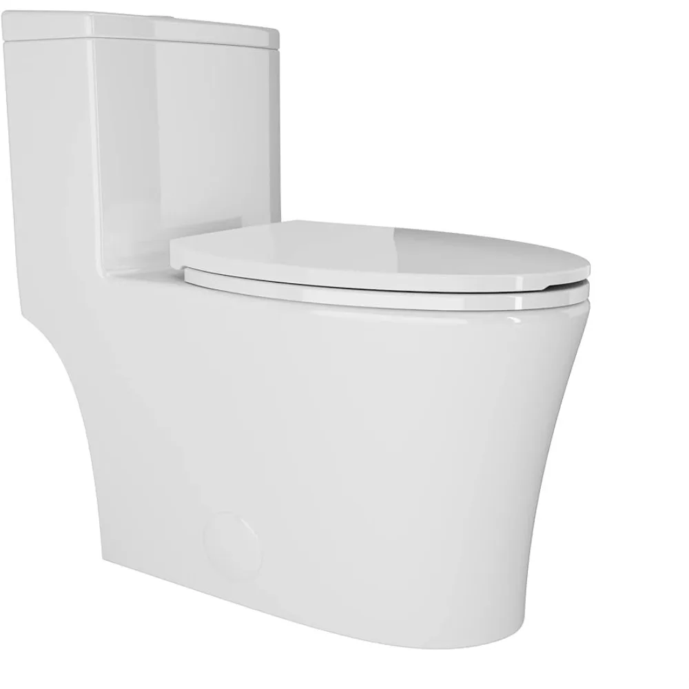 

Folding Toilet Dual Flush Elongated Standard One Piece Toilet for Bathroom Comfort Height in White Toilets Cleaning Items Parts