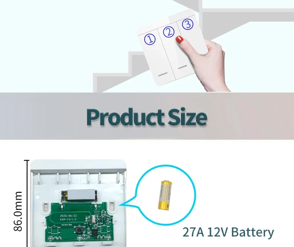 RF 433Mhz Drahtloser Fernbedienungs-Lichtschalter 10A Relais-Controller Mini-Modul Wandpanel Smart-Schalter für LED-Lampe AC110V 220V – Detail 14