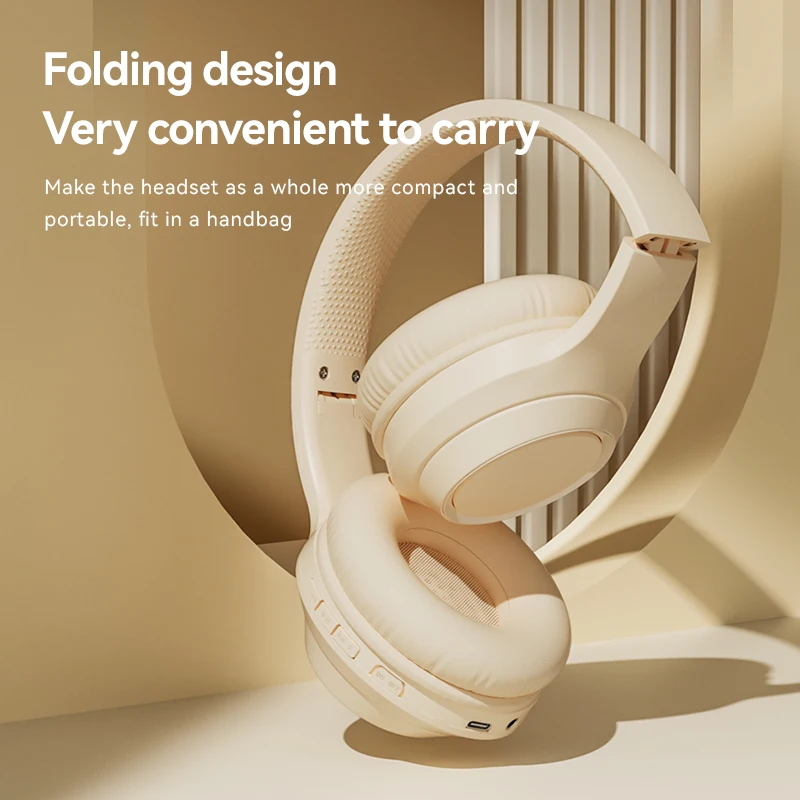 Headset Suara Stereo Stereo Headphone Bluetooth Nirkabel Earphone Gamer Olahraga Pengurang Kebisingan Over-Ear dengan Mikrofon HD bebas genggam