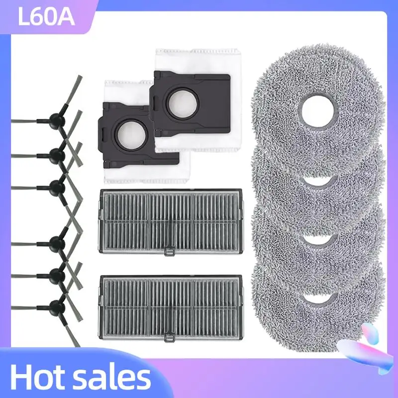 

L60A Аксессуары для подметального робота Расходные материалы Боковая щетка Фильтр Швабра Pad Мешок для пыли Запасные части для пылесоса