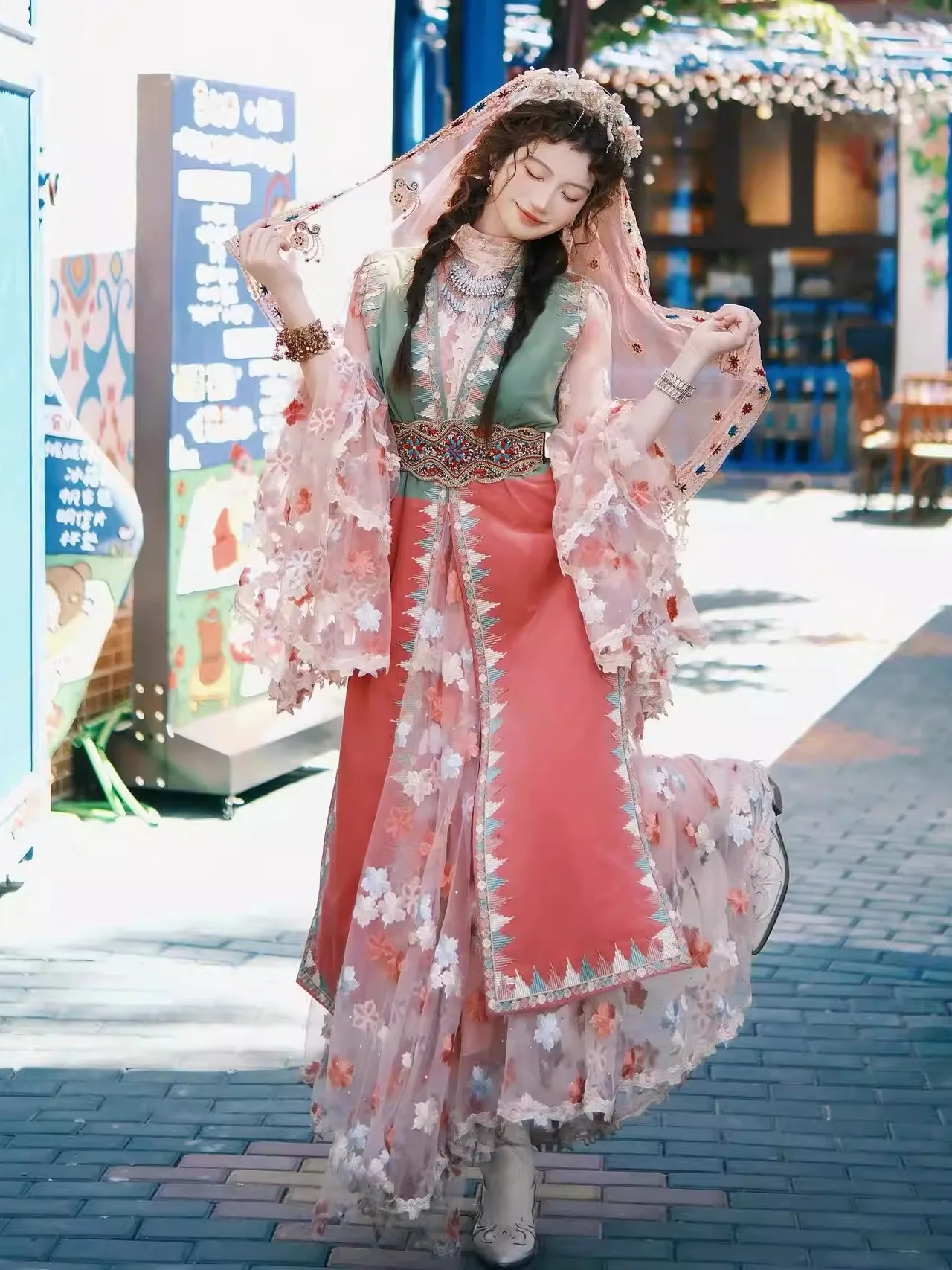 

Princ Costume Photoaphy Outfit Xinjiang Dance Performance Clothing Ethnic Minori Travel Photoaphy Uygur Dr