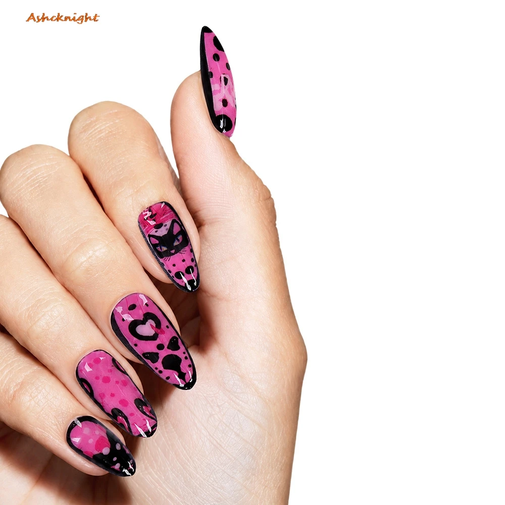 Accesorios de Manicura Kawaii para Disfraz de Grease the Pink, Uñas Rosadas de Moda para Mujer, Accesorios de Arte, Trajes y Accesorios