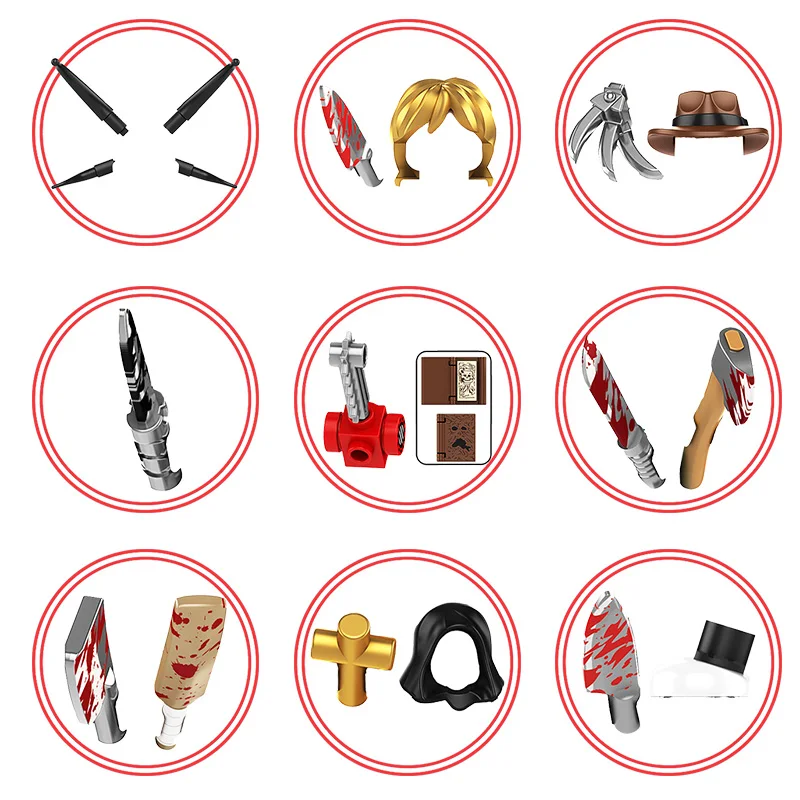 TP1011 TP083 TP218 personnage d'horreur d'halloween Mini blocs de construction assemblés figurines d'action brique plastique jouet éducatif pour enfants