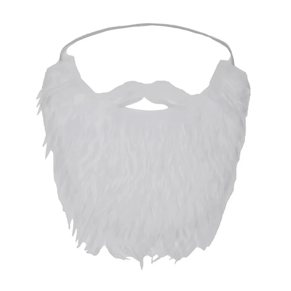 Funny Long Curly Fake Beard Synthetic Hair Realistic Facial Hair Elastic Rope Multipurpose Fake Mustache Halloween Cosplay