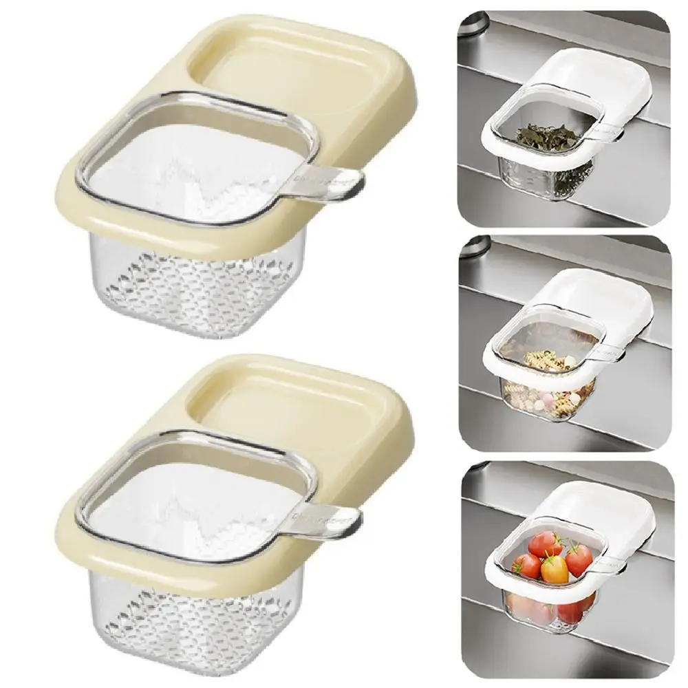 

2Pcs Suction Cup Sink Strainer Basket Detachable Punch-free Kitchen Garbage Filter Self-Cleaning Creative Soap Sponge Shelf