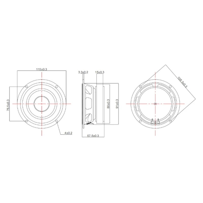 N82R Universal 4.5Inch Round Speaker Stereo Sound System 25W 6Ω Premium Audio Accessories Audio Midrange Loudspeaker