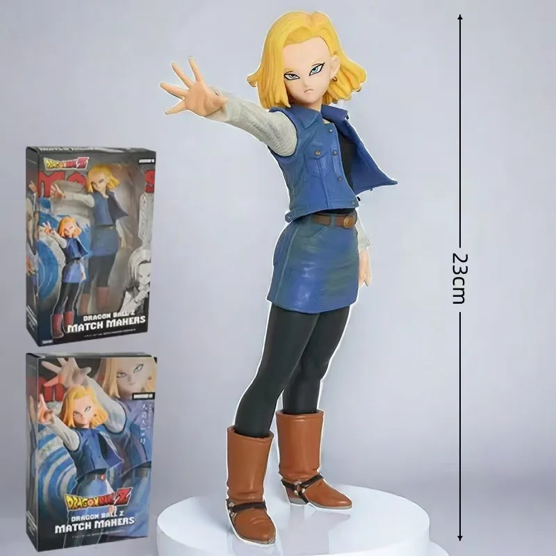 23CM Bandai Dragon Ball Anime Figure Android 18 Statue toys model Action Figures Desktop decoration Collection birthday Kid Gift