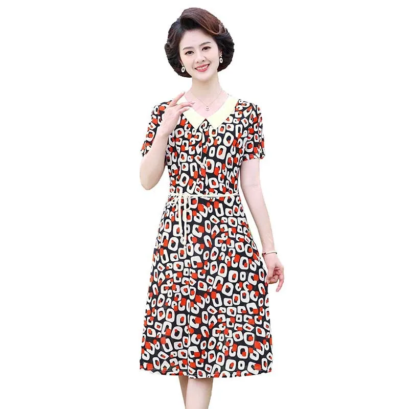 

Printed Dress Women Summer 2023 New Dresses Elegant A-line lapel Neck Bohemian Sweet Vestidos