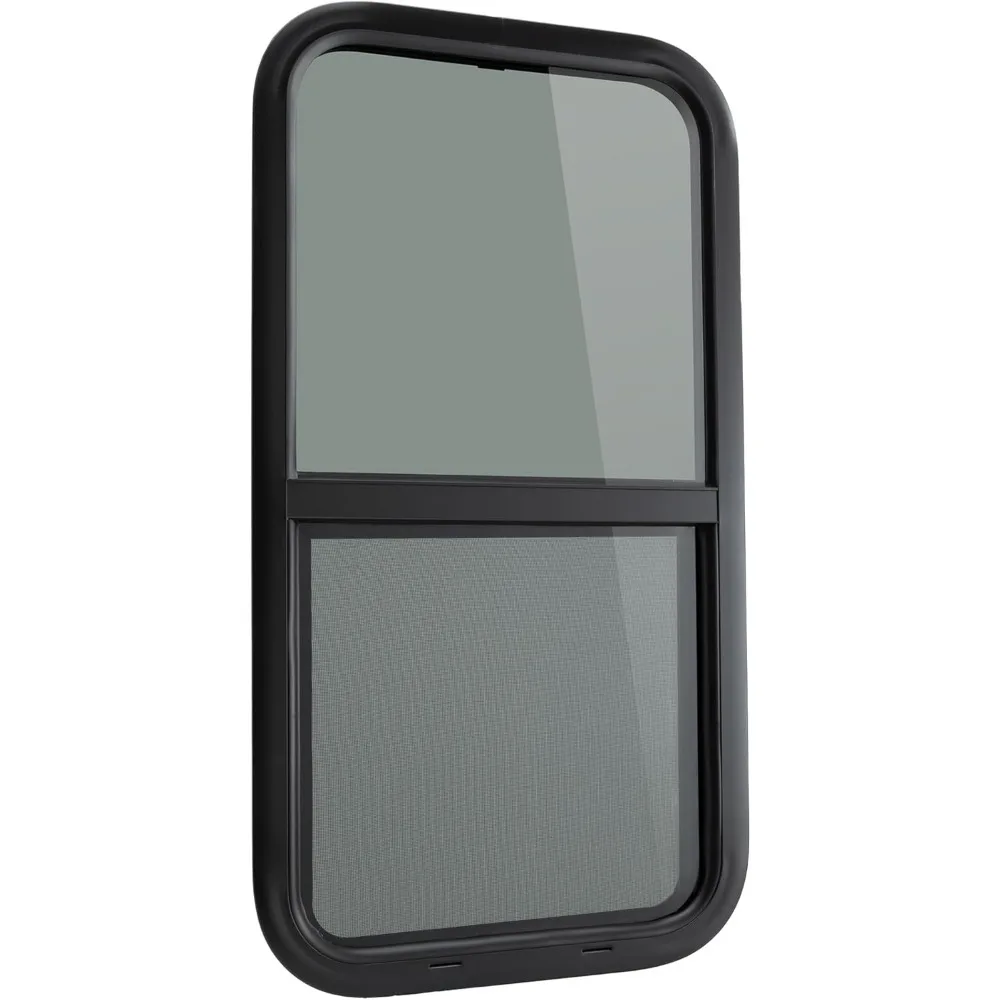 نافذة منزلق RV من الزجاج المقسى الملون، عمودي، 18 × 35، صنع في الولايات المتحدة الأمريكية