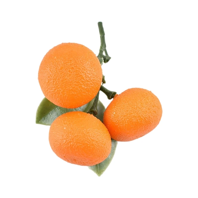 Artificial Tangerine Fruit Simulation Foams Tangerine Realistic Fruit for Kitchen Parties Decorations Photography Props