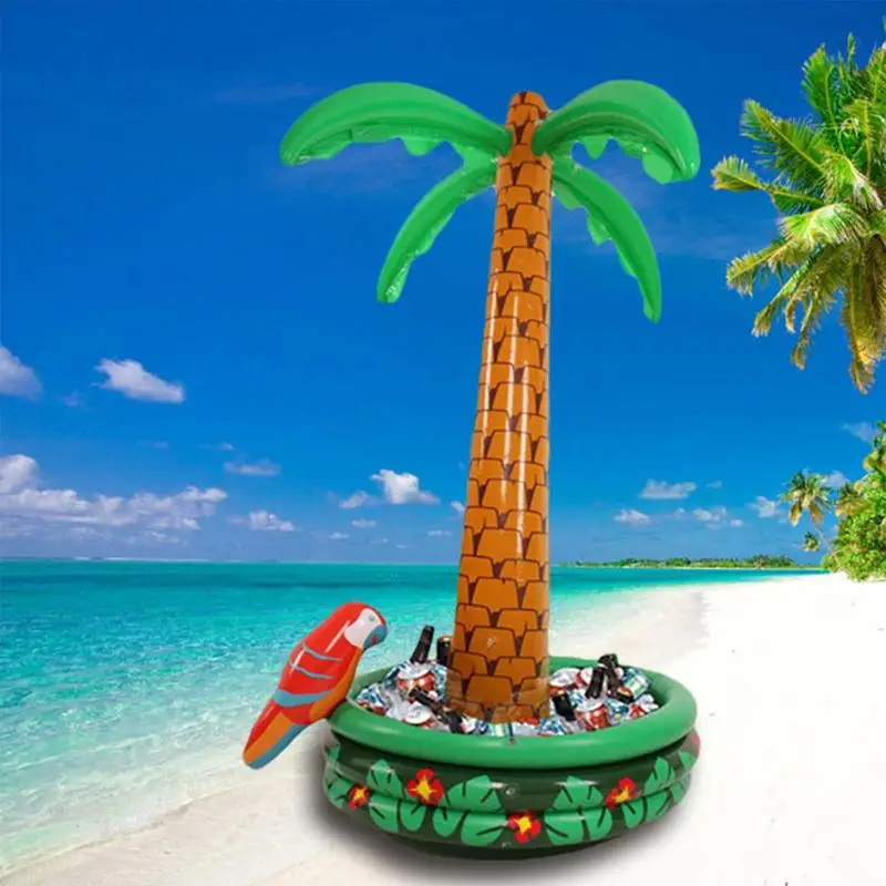 Inflatable Ice Bucket Hawaii Series 180cm Coconut Palm Tree Ice Drinks Buffet Whiskey Beer Cube Sandbeach Party Decorations