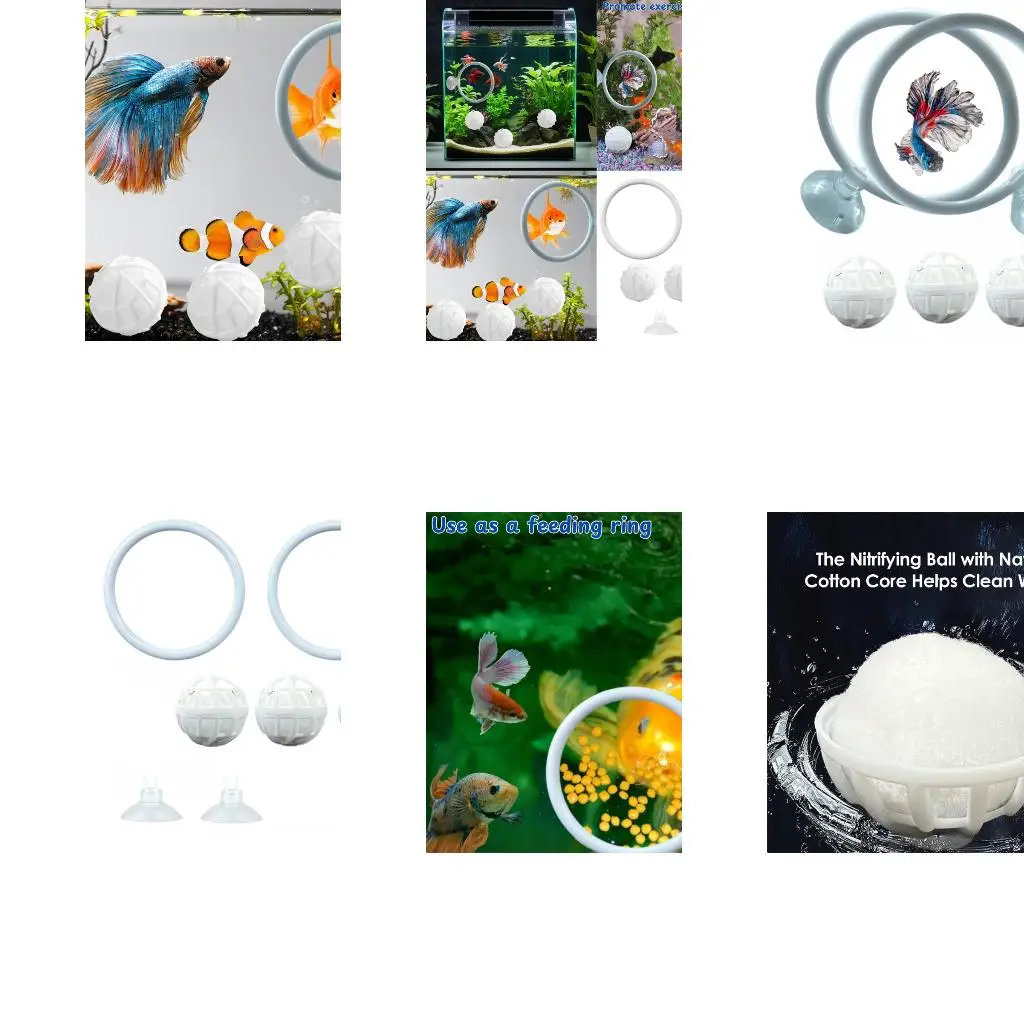  Aquariums Training Rings Suction Cup Design With Filter Ball Aquatic Pet Health