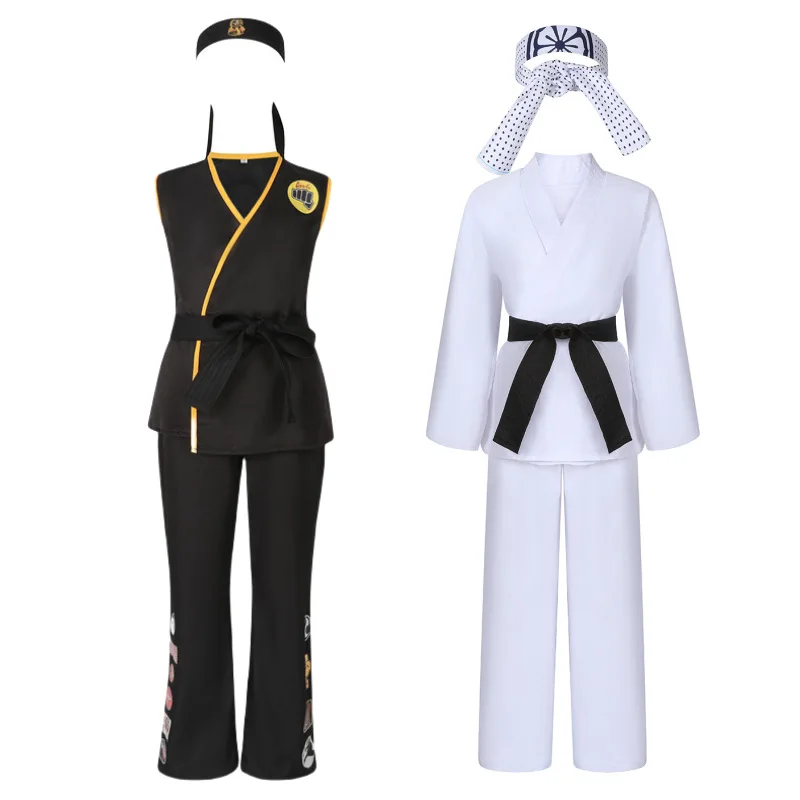 Costume Karate Dress Up Uniform With Headband Belt Pretend Play Halloween Party Cosplay Outfit for Kids view 5