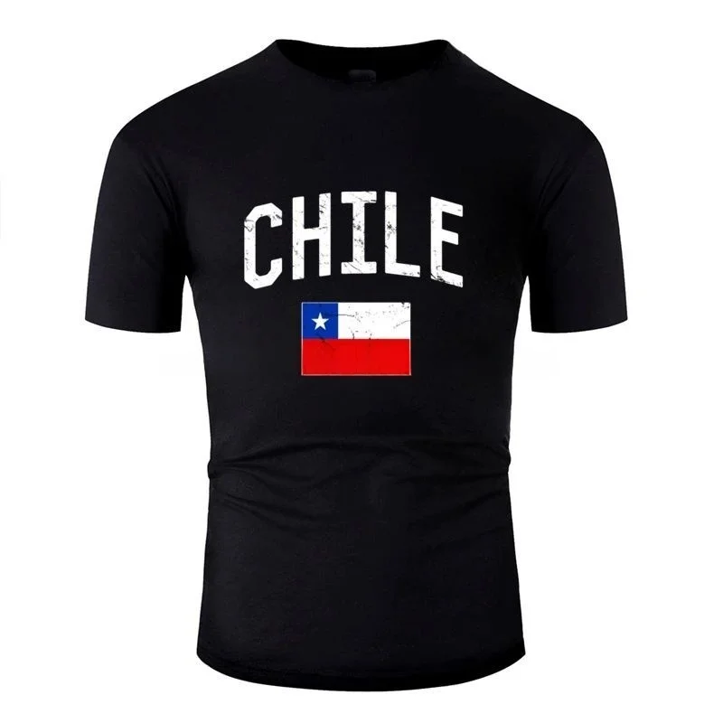 

Футболка с дизайном флага Чили, большие размеры для мужчин и женщин, с буквенным принтом, настраиваемая, ручная роспись, уникальная мода