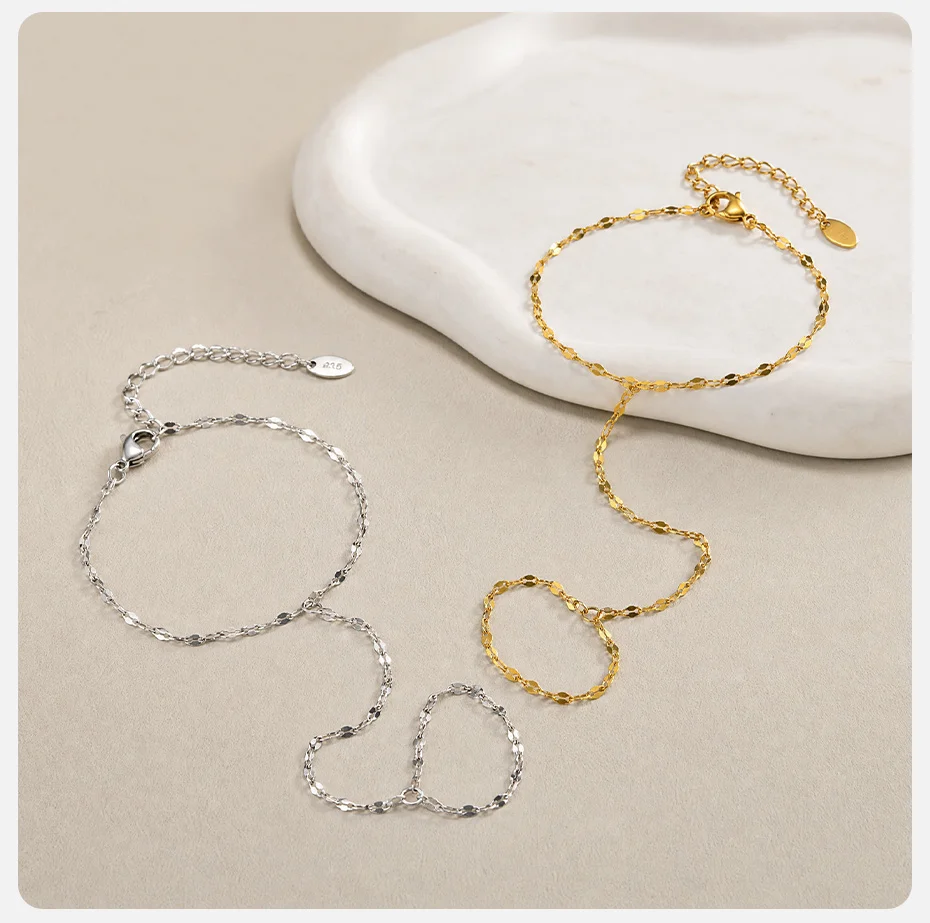 Vnox Minimalistischer Fingerring-Armband für Frauen, Edelstahl-Lippen-Handkette, Doppelschicht-Armband, Alltags- und Party-Schmuck – Detail 5