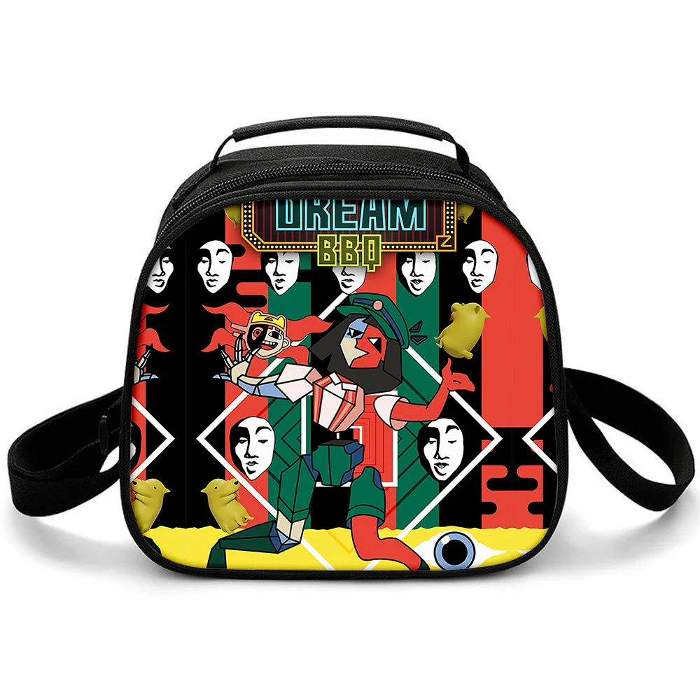 Classic Popular Funny Crossbody Semicircle Lunchbox Thermal insulation Food Lunch Bag 3D Printed Insulated Handbags Ice Bags
