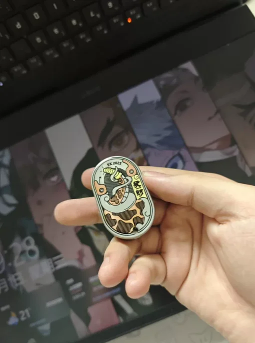 Fengjing Fuyao Snake Rhythm Push Slider Stainless Steel Brass Crisp Ding Tactile Fidget Toy Irritable Rabbit Trendy EDC Pocket S
