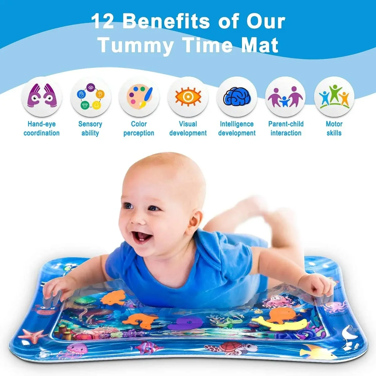 Alfombra de agua inflable de verano para bebés, para recién nacidos, tiempo boca abajo, juguetes de suelo para niños pequeños, centro de actividades, juguetes para bebés, alfombra de juego para bebés