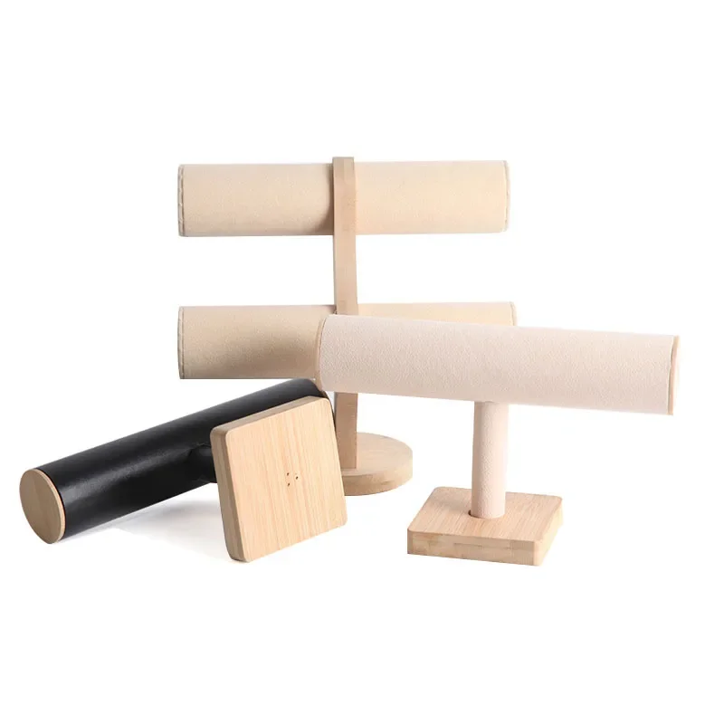 

Bamboo and wood single-layer bracelet rack, double-layer bracelet rack, watch display props, bracelet, hair band, jewelry rack