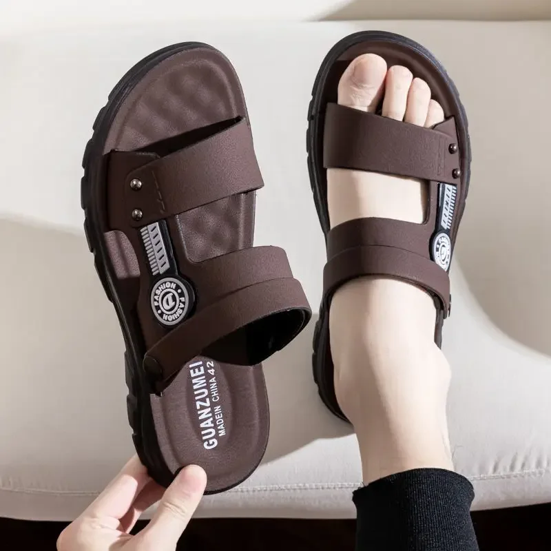 Sandálias de praia antiderrapantes masculinas, sapatos impermeáveis, luxo, estilo coreano, PVC, ao ar livre, baratas, liberação, número H 41, verão, 2022