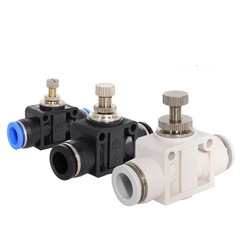 

SA Throttle Valve OD 4mm 6mm 8mm 10mm 12mm Air Flow Control Valve Pipe Water Hose Pneumatic Manual Valve Push In Connector