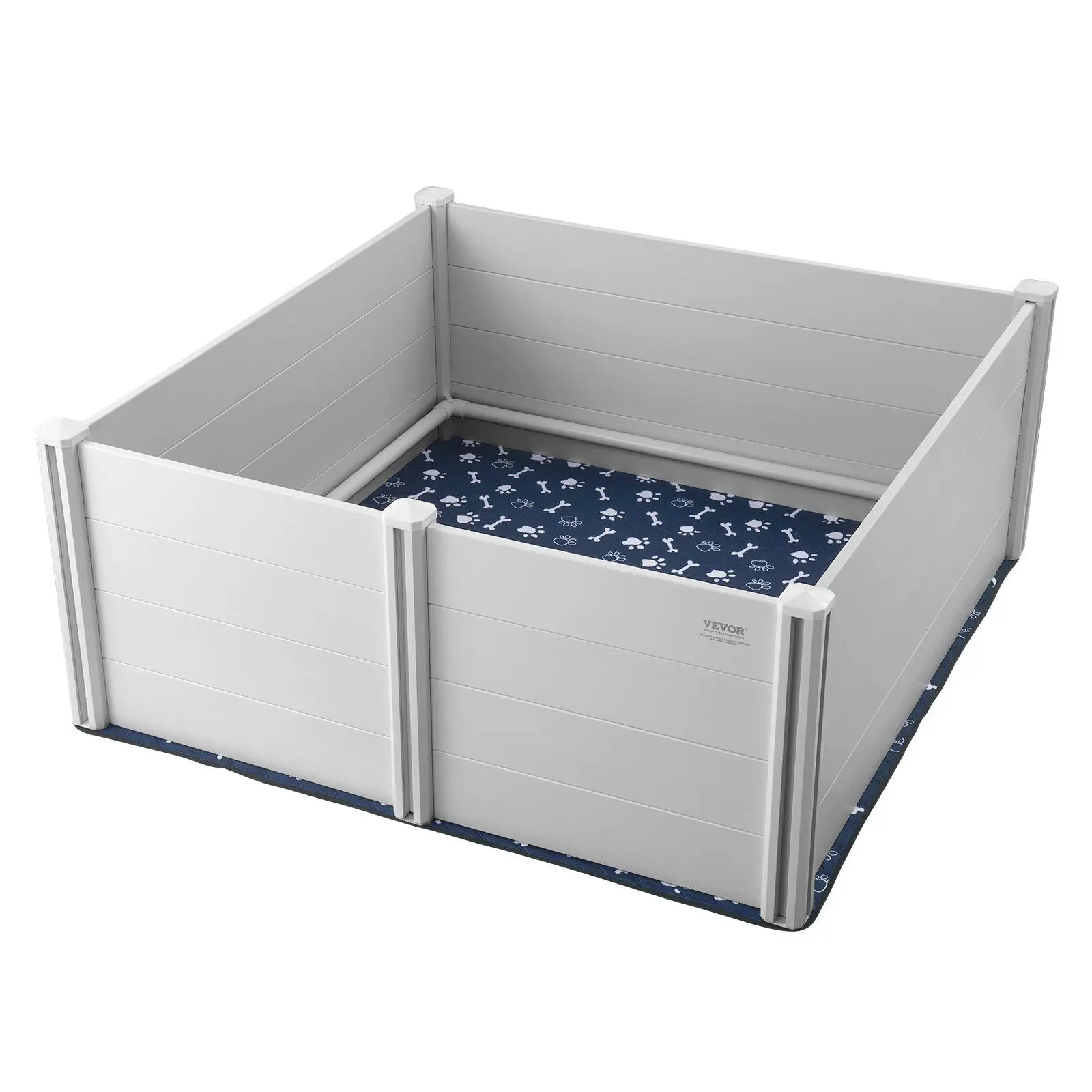 

Dog Whelping Box 59.8x59.8x24.0in PVC with Rails Pee Pad for Dogs Puppies